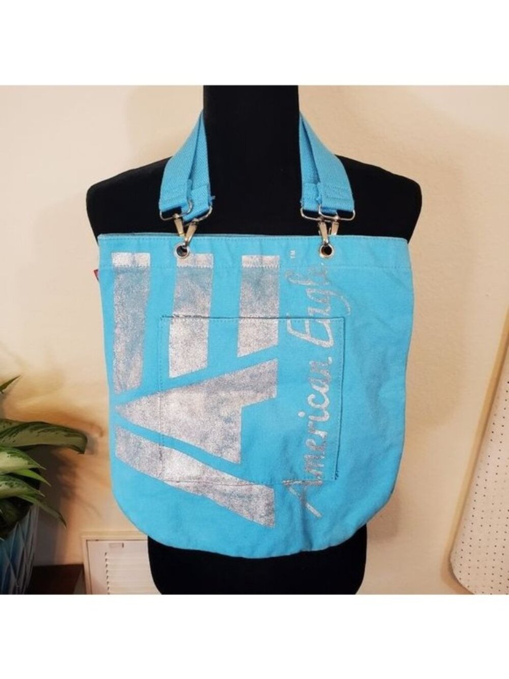 American Eagle Blue Canvas Bag